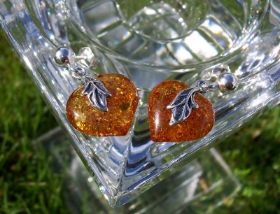 Amber Silver Earrings to stick ES7241